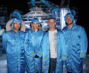 Enjoying ice inside while it's 75 degrees outside